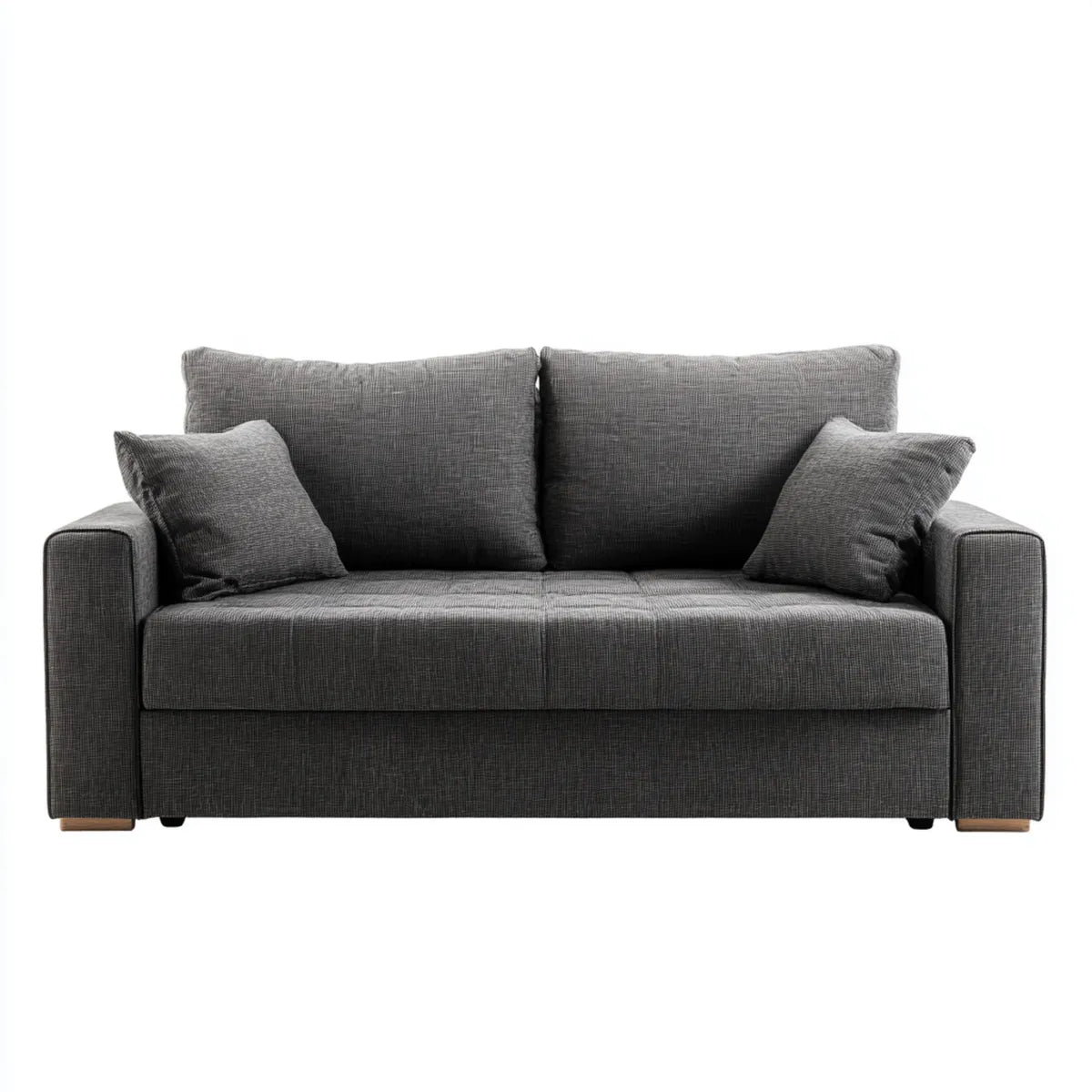 Canapé 2 places droit anthracite 160 x 90 x 85 cm en polyester forme rectangulaire